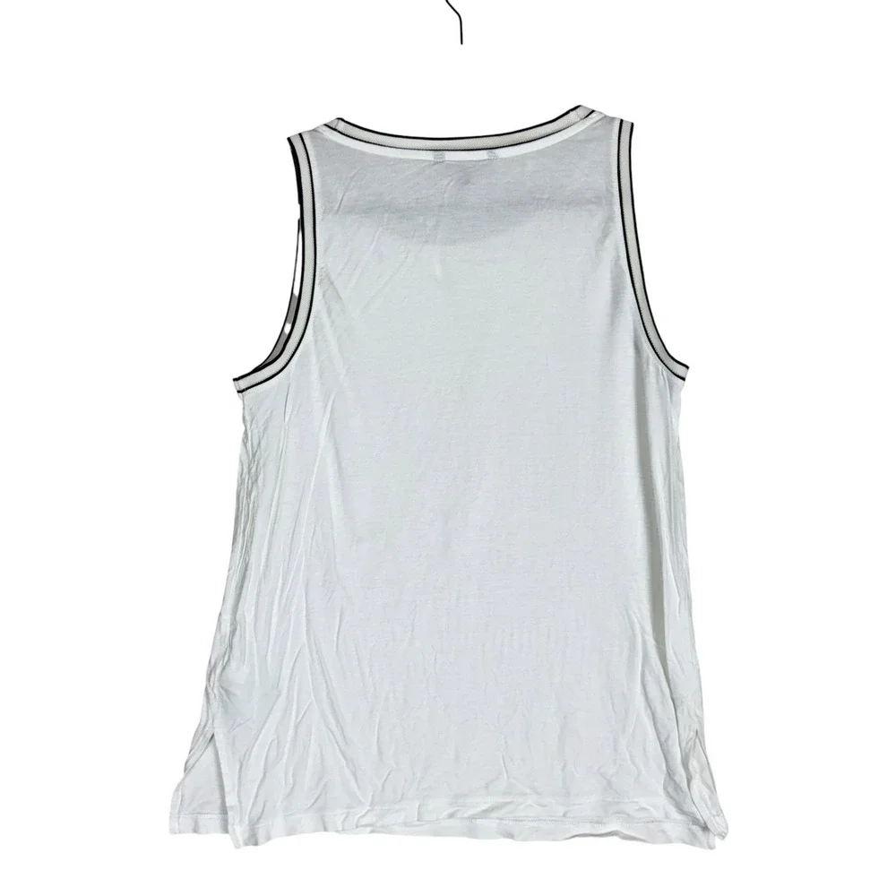 Banana Republic Shirt Mens Large White Sleeveless Tank Top Contrast Trim Jersey